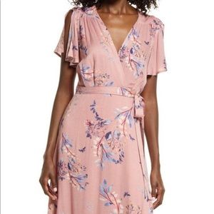Pink floor length floral Lulus dress